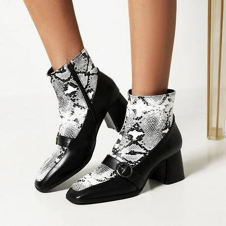 Cathalem Women Ankle Boots In Autumn And Winter Fashionable Color Blocking Pattern Comfortable Square High Heels Boots for Women White 8.5
Cathalem Women Ankle Boots In Autumn And Winter Fashionable Color Blocking Pattern Comfortable Square High Heels Boots for Women White 8.5