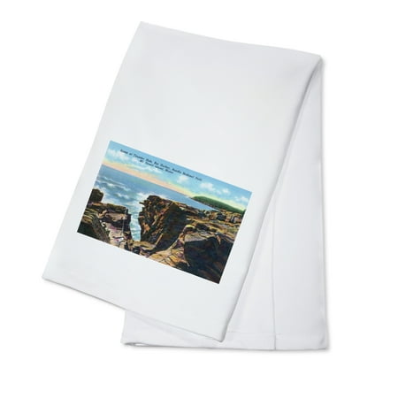

Acadia National Park Maine Mt. Desert Island View of Thunder Hole (100% Cotton Tea Towel Decorative Hand Towel Kitchen and Home)