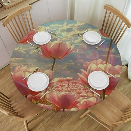 nygtbtfer Round Fitted Tablecloth with Elastic Edge Oil Proof Table Cover Watercolor Flower Table Cloth Fits Round Tables for Dinner Outdoor Picnic Tulips Flower 54-58
nygtbtfer Round Fitted Tablecloth with Elastic Edge Oil Proof Table Cover Watercolor Flower Table Cloth Fits Round Tables for Dinner Outdoor Picnic Tulips Flower 54-58