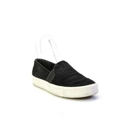Pre-owned|Vince Womens Slip On Pony Hair Sneakers Gray Size 35.5 5.5