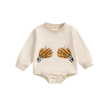 Wilcliar Baby Halloween Romper Long Sleeve Infant Boys Girls Pumpkin Print Sweatshirt Romper
Wilcliar Baby Halloween Romper Long Sleeve Infant Boys Girls Pumpkin Print Sweatshirt Romper