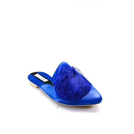 Cape Ribbon Womens Solid Fringe Satin Sandals Blue Size 7.5