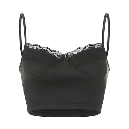 B91xZ Womens Tops Trendy Women s Solid Color Lace V Neck Sleeveless Crop Cami Top Camisole Black S
B91xZ Womens Tops Trendy Women s Solid Color Lace V Neck Sleeveless Crop Cami Top Camisole Black S