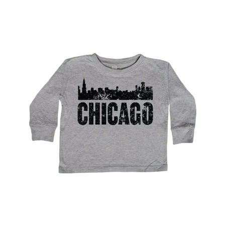 

Inktastic Chicago Skyline Grunge Gift Toddler Boy or Toddler Girl Long Sleeve T-Shirt