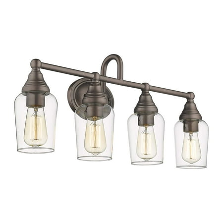 4-Light Oil-Rubbed Bronze Wall Vanity Light Fixture Farmhouse Bathroom Lighting Oil Rubbed Bronze Wall Sconce Lamp with Clear Glass Shade
4-Light Oil-Rubbed Bronze Wall Vanity Light Fixture Farmhouse Bathroom Lighting Oil Rubbed Bronze Wall Sconce Lamp with Clear Glass Shade