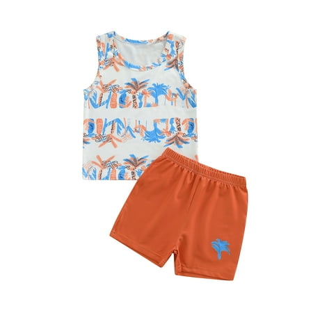 Suanret Toddler Baby Boys Summer 2Pcs Outfit Sets Sleeveless O Neck Tree Print Vest + Casual Shorts Beachwear Orange 2-3 Years
Suanret Toddler Baby Boys Summer 2Pcs Outfit Sets Sleeveless O Neck Tree Print Vest + Casual Shorts Beachwear Orange 2-3 Years