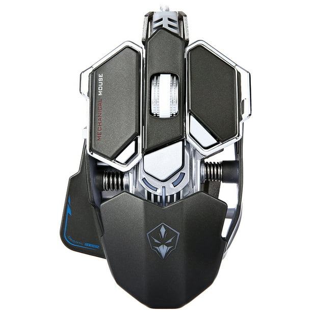 G10 250 - 4000 DPI Optical 10 Buttons Mechanical Macro Programming Luminous Gaming Mouse 无 - Gray