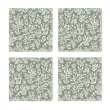 Linen Cotton Canvas Cocktail Napkins (Set of 4) - Dark Sage Green Botanical Garden Small Scale White Modern Boho Print Cloth Cocktail Napkins by Spoonflower
Linen Cotton Canvas Cocktail Napkins (Set of 4) - Dark Sage Green Botanical Garden Small Scale White Modern Boho Print Cloth Cocktail Napkins by Spoonflower