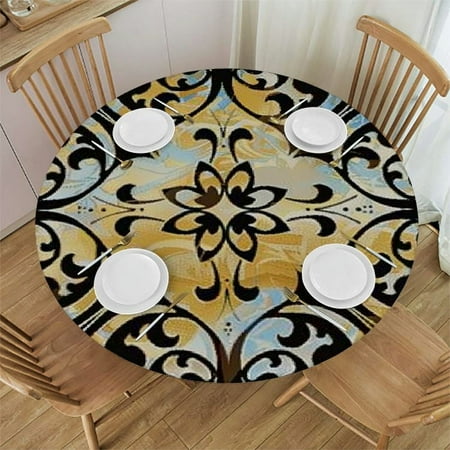 Qlo0ole Multicolor Elastic Edged Polyester Fitted Table Cover Antique Design Flowers Wipe Clean Table Cover for Outdoor/Indoor Use Floral Fits up Diameter Tables 54-58
Qlo0ole Multicolor Elastic Edged Polyester Fitted Table Cover Antique Design Flowers Wipe Clean Table Cover for Outdoor/Indoor Use Floral Fits up Diameter Tables 54-58