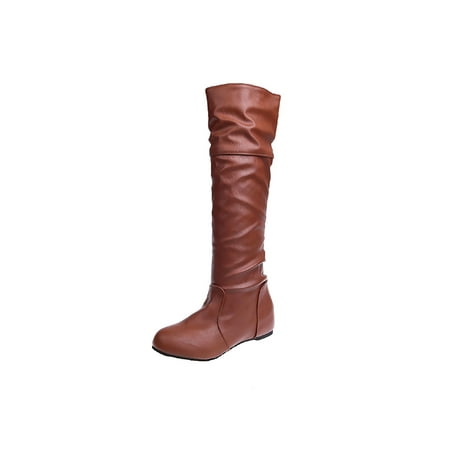 Eloshman Women Winter Shoes Slouchy Flat Boot Pull On Knee High Boots Work Non Slip Pleated Casual Brown 4.5
Eloshman Women Winter Shoes Slouchy Flat Boot Pull On Knee High Boots Work Non Slip Pleated Casual Brown 4.5