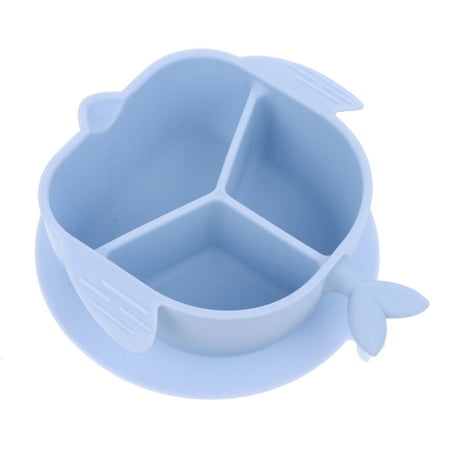 NUOLUX 1Pc Safe Silicone Toddler Divided Plates Baby Self Feeding Training Divided Dish