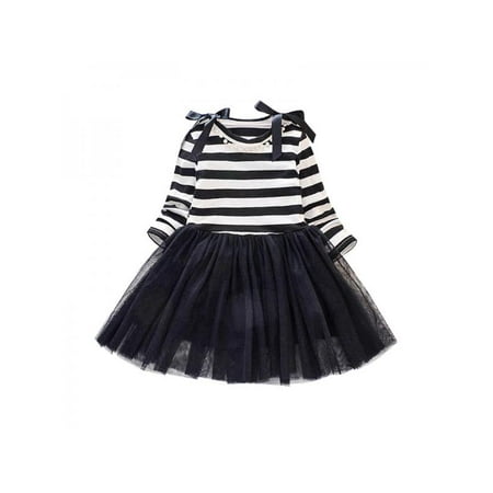 SUPERHOMUSE Spring And Autumn Casual Baby Girls Long Sleeve Striped Print Patchwork Mesh Dress Kids Sundress 1-8T
SUPERHOMUSE Spring And Autumn Casual Baby Girls Long Sleeve Striped Print Patchwork Mesh Dress Kids Sundress 1-8T
