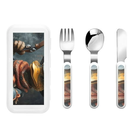 Gaeub Western Cowboy Duck Print 3-Piece Children Knife Spoon Fork Set Stainless Steel Child Flatware Set Kids Utensils Set with Case for Lunch Box (Fork Spoon Knife Combo)
Gaeub Western Cowboy Duck Print 3-Piece Children Knife Spoon Fork Set Stainless Steel Child Flatware Set Kids Utensils Set with Case for Lunch Box (Fork Spoon Knife Combo)