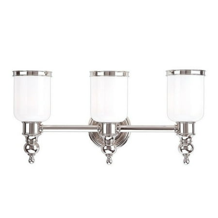 3 Light Vanity Light 21 inches Wide By 10 inches High-Polished Nickel Finish Bailey Street Home 116-Bel-673531
3 Light Vanity Light 21 inches Wide By 10 inches High-Polished Nickel Finish Bailey Street Home 116-Bel-673531