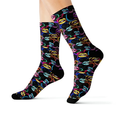 Rainbow lips and hearts Sublimation Socks