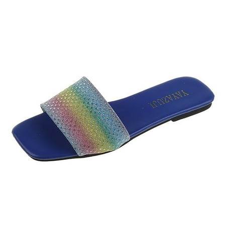 Womens House Slippers Fashion Women Beach Slip On Casual Open Toe Non Slip Flat Breathable Slippers Shoes Sandals