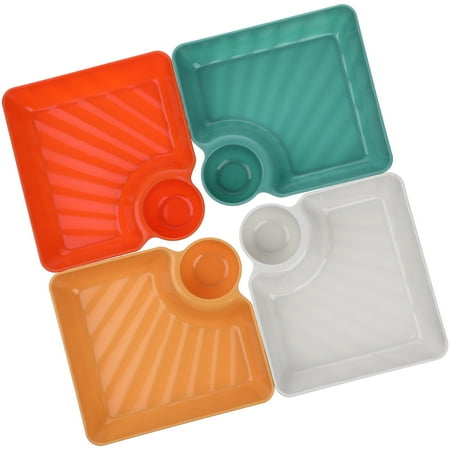 4 Pcs Dumpling Plates with Dipping Sauce Compartment Simple Square Food Plates Serving Trays
4 Pcs Dumpling Plates with Dipping Sauce Compartment Simple Square Food Plates Serving Trays