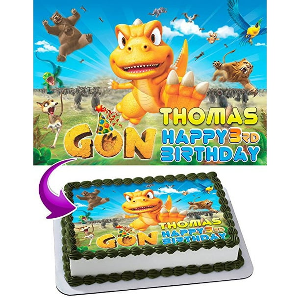 Gon Dinosaur Edible Image Cake Topper Personalized Icing Sugar Paper A4 Sheet Edible Frosting Photo Cake 1/4 Edible Image for cake