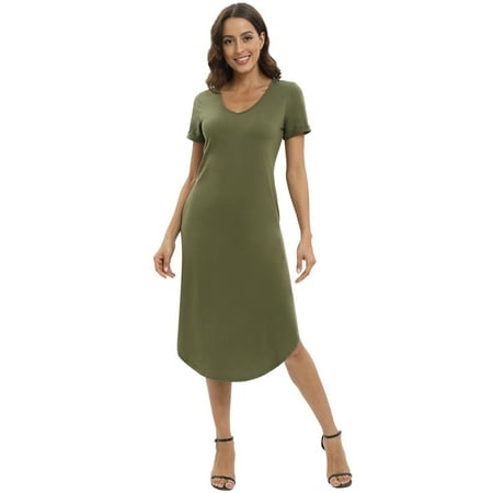 Nightgowns for Women V Neck Nightshirts Short Sleeve Soft Sleepwear Side Split With Pockets Long Nightdress Plus Size S-3XL
Nightgowns for Women V Neck Nightshirts Short Sleeve Soft Sleepwear Side Split With Pockets Long Nightdress Plus Size S-3XL