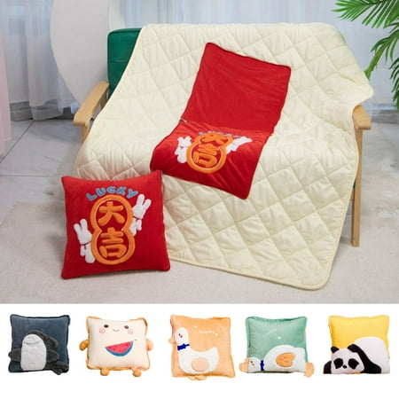 Riguas Throw Pillow Blanket 2-in-1 Foldable Pillow Quilt Cute Cartoon Design Cushion Blanket for Home Office Car Travel
Riguas Throw Pillow Blanket 2-in-1 Foldable Pillow Quilt Cute Cartoon Design Cushion Blanket for Home Office Car Travel