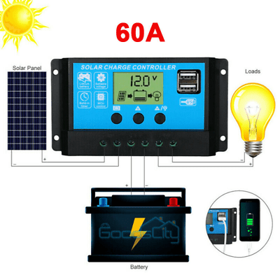 12/24V 60/80/100A MPPT Solar Charge Controller Panel Battery Regulator Dual USB
12/24V 60/80/100A MPPT Solar Charge Controller Panel Battery Regulator Dual USB