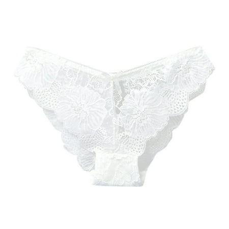 〖TOTO〗Briefs For Women Floral Print Crochet Lace-Up Hollow Underwear For Women Out Panties Lace Panty