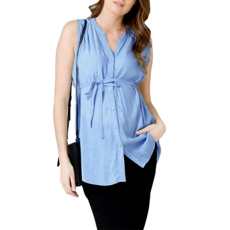 Qinghai Solid Color Maternity Blouse Sleeveless V Neck Irregular Nursing Shirt with Belt
Qinghai Solid Color Maternity Blouse Sleeveless V Neck Irregular Nursing Shirt with Belt