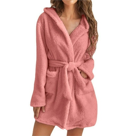 YIWEI Ladies Night Robe Soft Comfort Hooded Warm Fleece Robe Women Homewear Nightgown Pink M
YIWEI Ladies Night Robe Soft Comfort Hooded Warm Fleece Robe Women Homewear Nightgown Pink M
