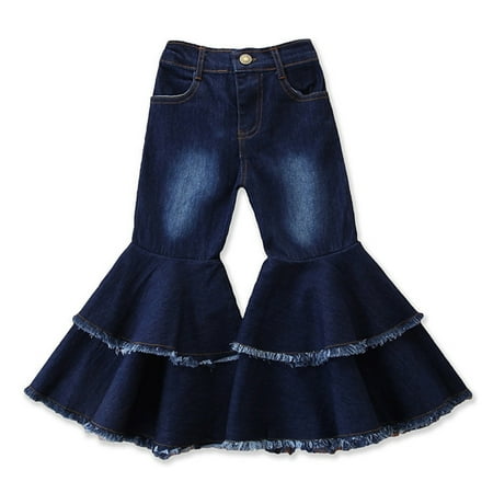 Kids Girls Tassel Toddler Clothes Denim Pants Children Pants Baby Flare Jeans Trousers Girls Pants
