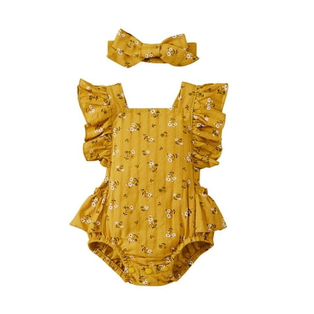Infant Girls Bodysuits Ruffle Trim Backless Headbands Floral Printed Baby Clothes Newborn Kids Children Loose Fashion Outwear Leisure Spring Summer Rompers Jumpsuits
Infant Girls Bodysuits Ruffle Trim Backless Headbands Floral Printed Baby Clothes Newborn Kids Children Loose Fashion Outwear Leisure Spring Summer Rompers Jumpsuits