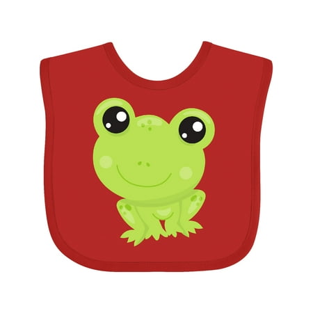 Inktastic Cute Frog Little Frog Baby Frog Green Frog Gift Baby Boy or Baby Girl Bib