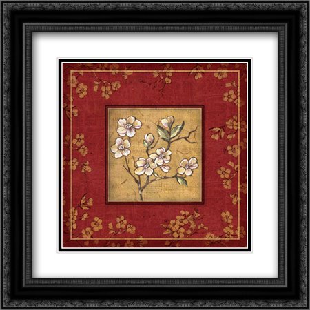 Touch of Red I 2x Matted 20x20 Black Ornate Framed Art Print by Audrey, Charlene