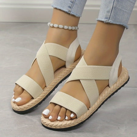 Women s Casual Cross Strap Outdoor Sandals Comfortable Beach Sandals Elastic Band Flat Sandals
Women s Casual Cross Strap Outdoor Sandals Comfortable Beach Sandals Elastic Band Flat Sandals