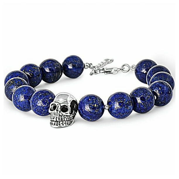 Glitzs Jewels 925 Sterling Silver Cubic Zirconia CZ Bracelet for Women (Blue)