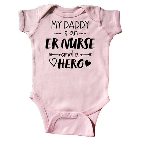 Inktastic My Daddy is an ER Nurse and a Hero Gift Baby Boy or Baby Girl Bodysuit