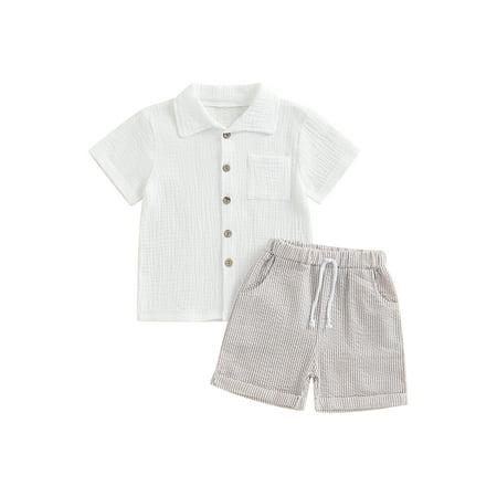 Bslissey Toddler Baby Boys Shorts Set 12M 18M 24M 3T Short Sleeve Button Shirts with Elastic Waist Striped Shorts 2Pcs Outfits Infant Summer Casual Daily Clothes
Bslissey Toddler Baby Boys Shorts Set 12M 18M 24M 3T Short Sleeve Button Shirts with Elastic Waist Striped Shorts 2Pcs Outfits Infant Summer Casual Daily Clothes