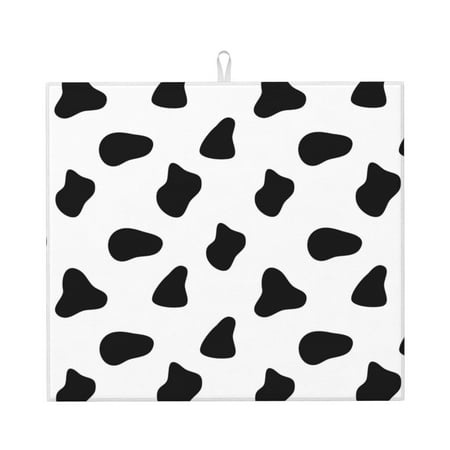 Dish Drying Mats for Kitchen Counter - Black White Cow Print 16x18In Anti-Slip Absorbent Microfiber Drying Mat for Kitchen Counter Mat Dish Rack Mat with Hanging Loop
Dish Drying Mats for Kitchen Counter - Black White Cow Print 16x18In Anti-Slip Absorbent Microfiber Drying Mat for Kitchen Counter Mat Dish Rack Mat with Hanging Loop
