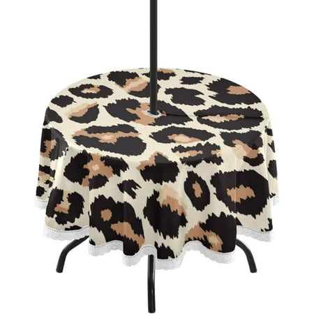 Hyjoy Leopard Round Tablecloth with Zipper Umbrella Hole Waterproof Washable Polyester Fabric Table Cover for Outdoor Patio Garden Party 60 Inch
Hyjoy Leopard Round Tablecloth with Zipper Umbrella Hole Waterproof Washable Polyester Fabric Table Cover for Outdoor Patio Garden Party 60 Inch