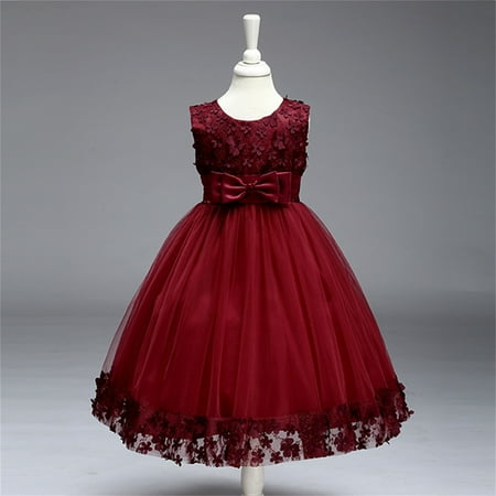 2-12 T Flower Girls Dresses Vintage Floral Bow Tulle Sleeveless Mid-length Dress Wedding Party Evening Formal Gown Wine Red 3-4 Years
2-12 T Flower Girls Dresses Vintage Floral Bow Tulle Sleeveless Mid-length Dress Wedding Party Evening Formal Gown Wine Red 3-4 Years