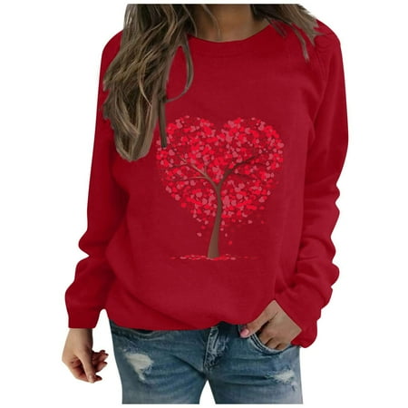 Womens Long Sleeves Blouse Valentine s Day Fashion Love Printing Solid Pullover Casual Loose Round Neck Ladies Tunics Sweatshirt Top
Womens Long Sleeves Blouse Valentine s Day Fashion Love Printing Solid Pullover Casual Loose Round Neck Ladies Tunics Sweatshirt Top