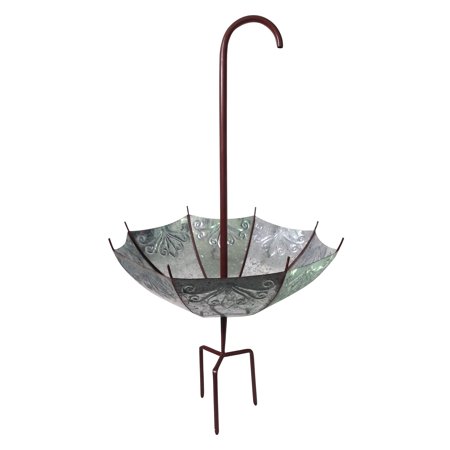 Alpine Outdoor Upside Down Umbrella Garden Stake and Planter, 37 Inch Tall