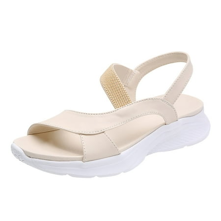 Womens Sandals Summer Breathable Peep Toe Sandals Women Fashion Sport Beach Comfortable Elastic Band Wedges Shoes Women S Sandals Artificial Leather Beige 37
Womens Sandals Summer Breathable Peep Toe Sandals Women Fashion Sport Beach Comfortable Elastic Band Wedges Shoes Women S Sandals Artificial Leather Beige 37