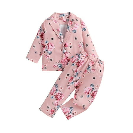Toddler Girls Outfits Kids Baby Spring Fall Cotton Print Long Sleeve Coat Pants Sets Clothes for Girls Size 5-6T
Toddler Girls Outfits Kids Baby Spring Fall Cotton Print Long Sleeve Coat Pants Sets Clothes for Girls Size 5-6T