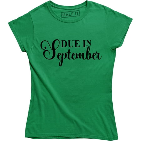 Maternity Due In September Funny Pregnancy Announcement Month Tee Shirt