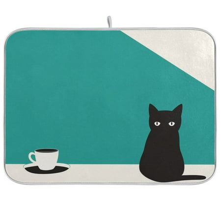 Yayeee Dish Drying Mat for Kitchen Counter Ultra Absorbent Easy Clean Pad 18x16 Black Cat and Coffee
Yayeee Dish Drying Mat for Kitchen Counter Ultra Absorbent Easy Clean Pad 18x16 Black Cat and Coffee