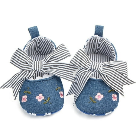 Hunpta Toddler Shoes Baby Girls Sandals Soft Non-Slip Floral Bow Shoes Soft First Walking Shoes