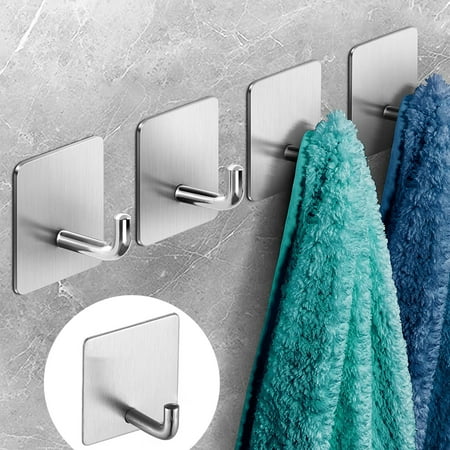WYFCFF Storage Rack 4Pcs Hanging Hook Punch Free Self-adhesive Traceless Stainless Steel No Damage Wall Adhesive Hook Towel Holder
WYFCFF Storage Rack 4Pcs Hanging Hook Punch Free Self-adhesive Traceless Stainless Steel No Damage Wall Adhesive Hook Towel Holder