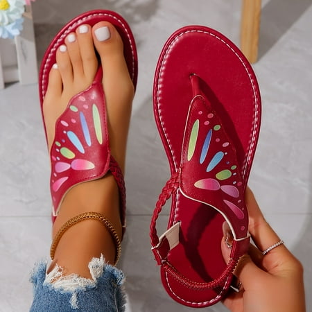 Women s Butterfly Shaped Thong Sandals Elastic Ankle Strap Lightweight Soft Sole Casual Shoes Non-slip Summer Beach Shoes
Women s Butterfly Shaped Thong Sandals Elastic Ankle Strap Lightweight Soft Sole Casual Shoes Non-slip Summer Beach Shoes