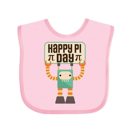 Inktastic Happy Pi Day Robot Math Class Gift Baby Boy or Baby Girl Bib