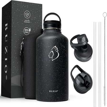 Buzio 64 oz Insulated Water Bottle with Starw Lids Double Wall Vacuum Half Gallon Stainless Steel Water Bottle Starry Black
Buzio 64 oz Insulated Water Bottle with Starw Lids Double Wall Vacuum Half Gallon Stainless Steel Water Bottle Starry Black